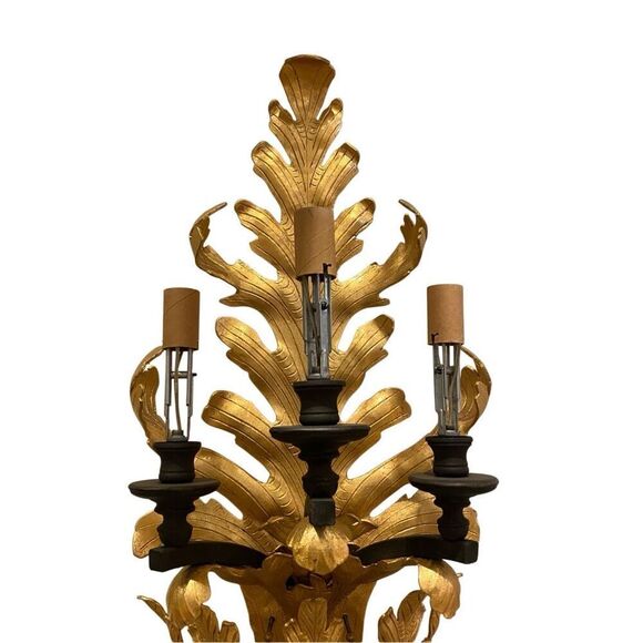 Vintage Large Tsarina Wall Gilded Sconse leaf acanthus disign by Murray’s  Iron - Picture 4 of 7